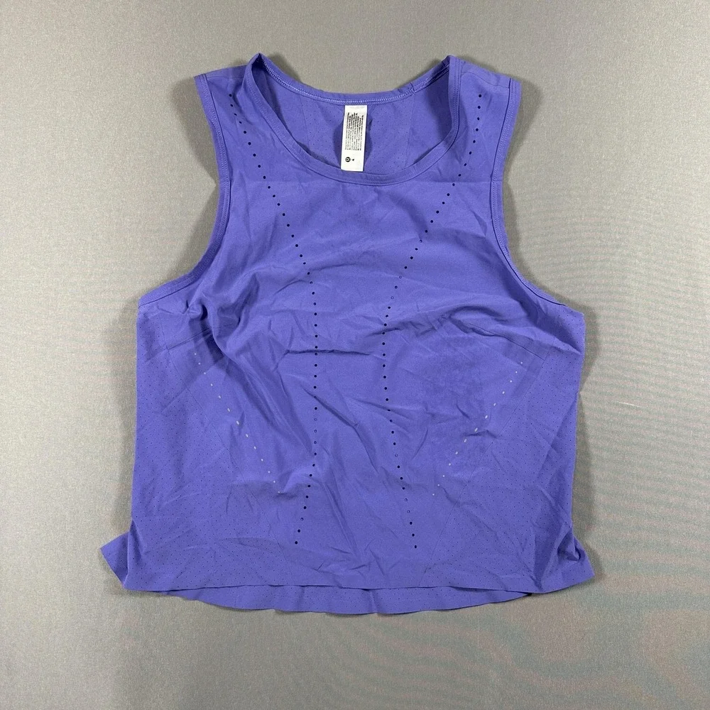 Lululemon Tank Top Womens 4 Purple Perforated Scoop Neck Athletic Running